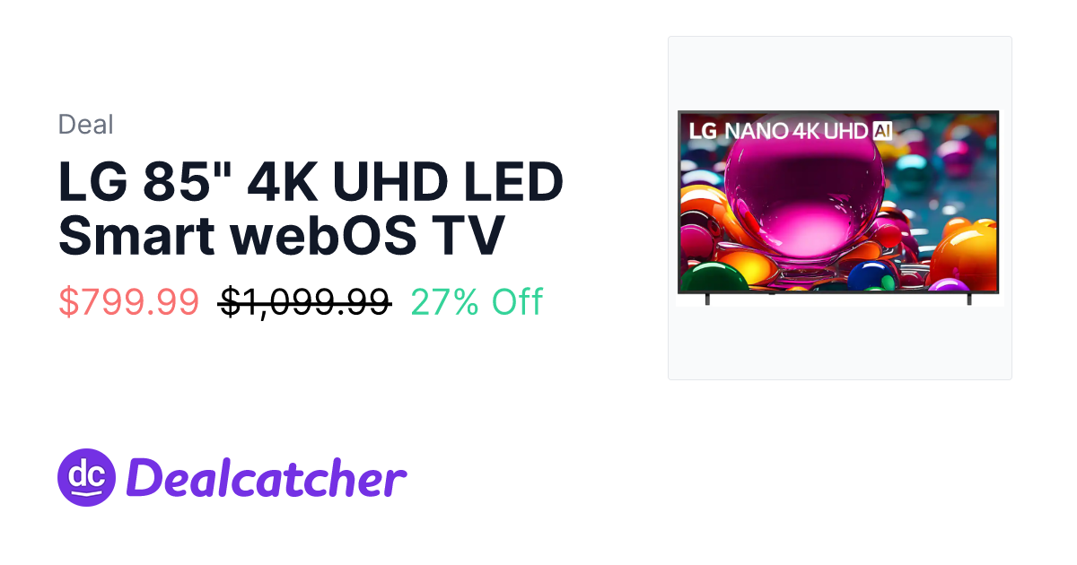 Best Buy - LG 85" 4K UHD LED Smart webOS TV $799.99
