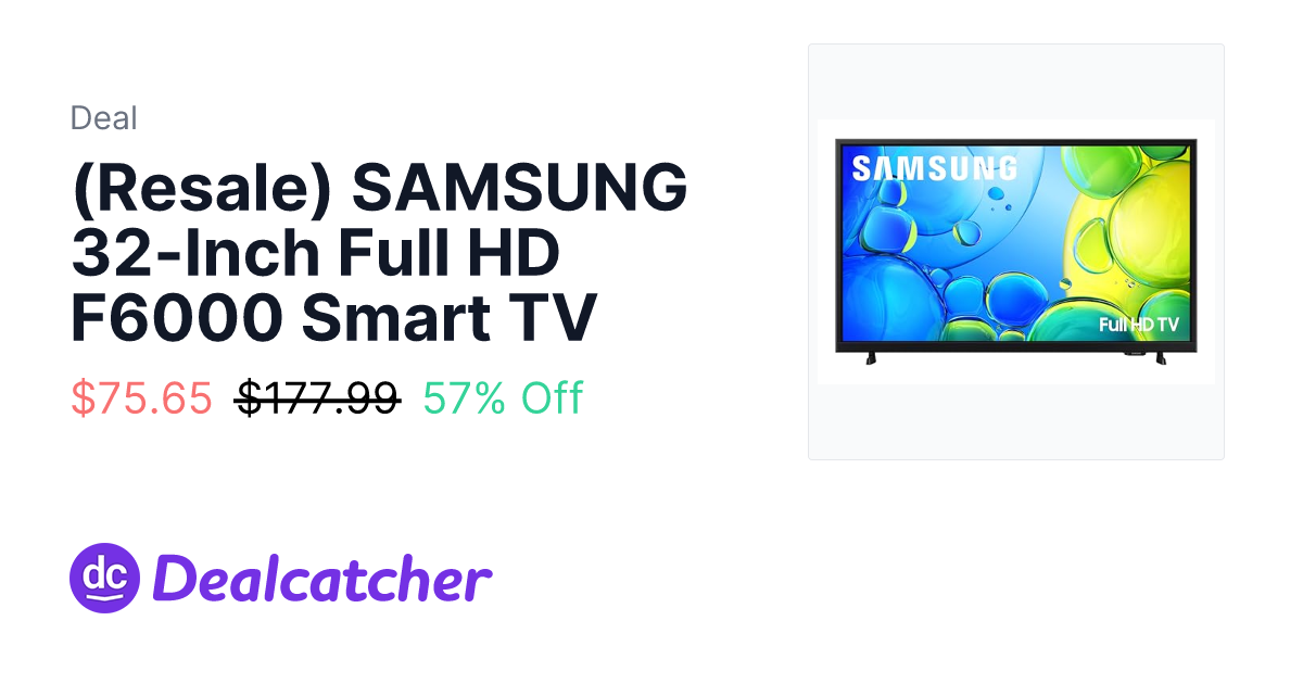 Amazon - (Resale) SAMSUNG 32-Inch Full HD F6000 Smart TV $75.65