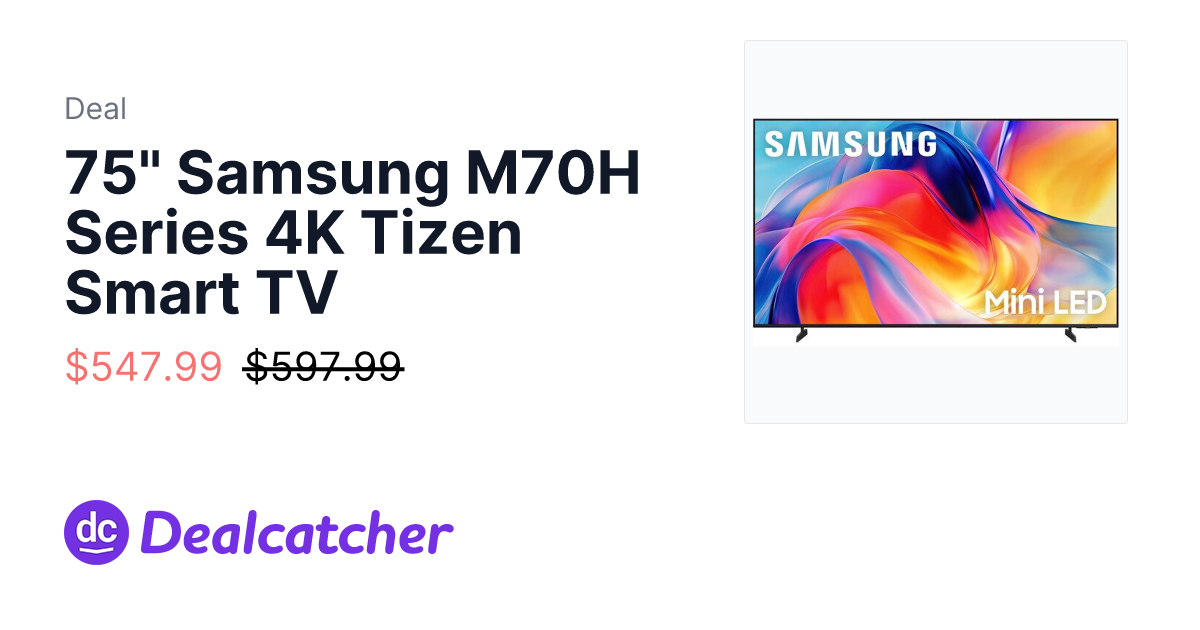 B&H Photo - 75" Samsung M70H Series 4K Tizen Smart TV $547.99