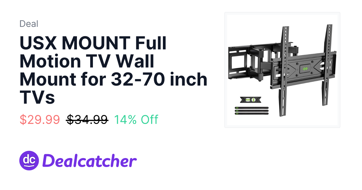 Amazon - USX MOUNT Full Motion TV Wall Mount for 32-70 inch TVs $29.74