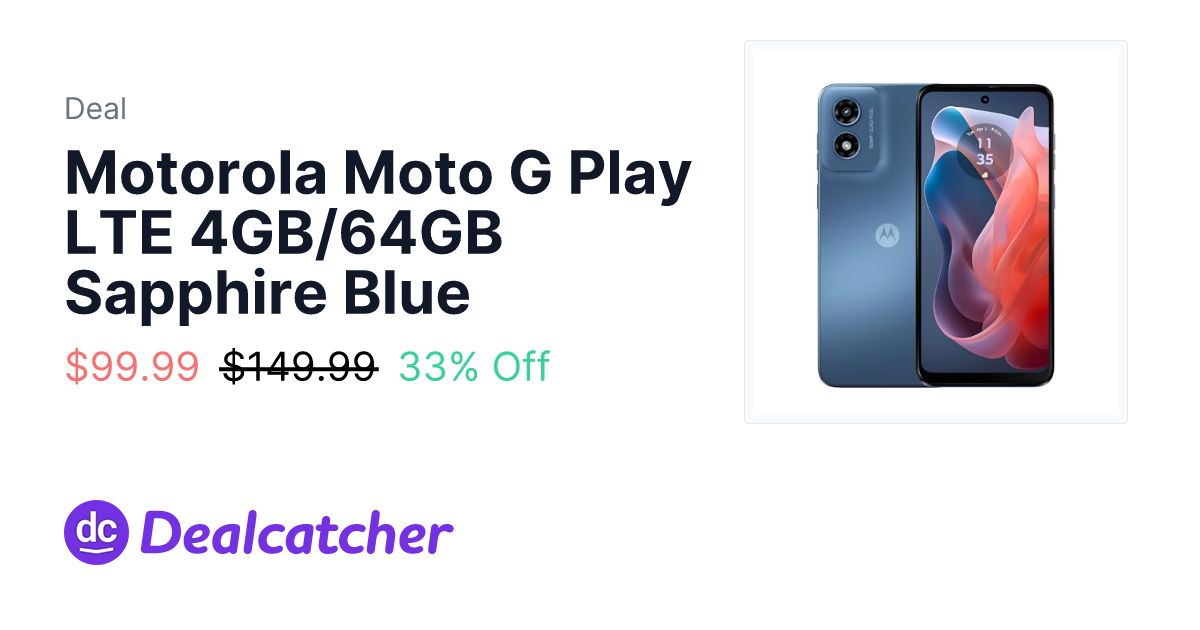 Amazon - Motorola Moto G Play LTE 4GB/64GB Sapphire Blue $99.99