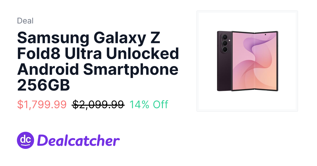 Amazon - Samsung Galaxy Z Fold8 Ultra Unlocked Android Smartphone 256GB $1,799.99