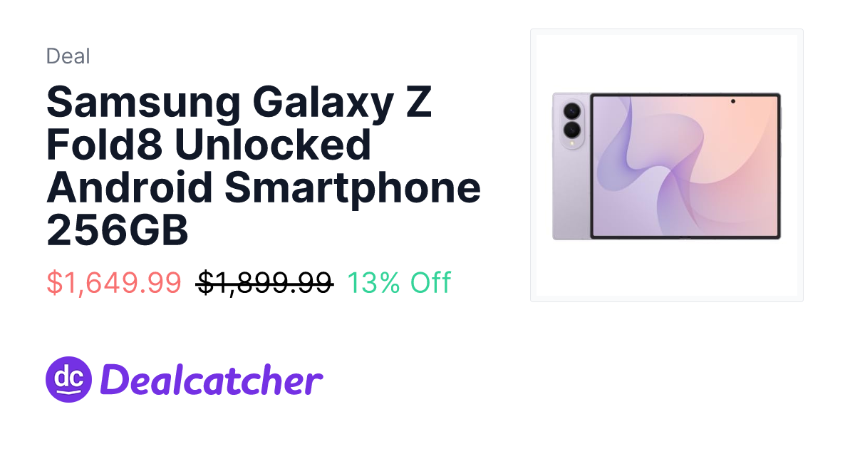 Amazon - Samsung Galaxy Z Fold8 Unlocked Android Smartphone 256GB $1,649.99