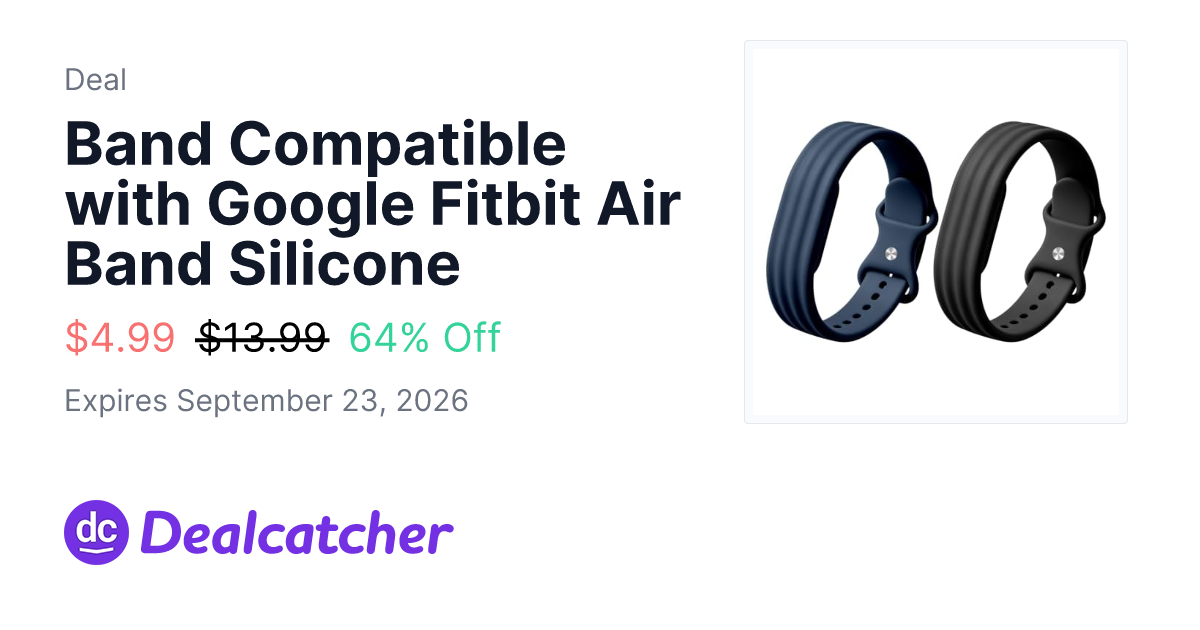 Amazon - Band Compatible with Google Fitbit Air Band Silicone $4.99