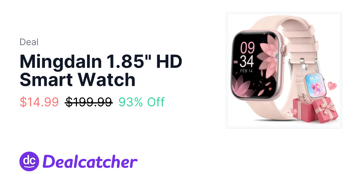 Walmart - Mingdaln 1.85" HD Smart Watch $14.99