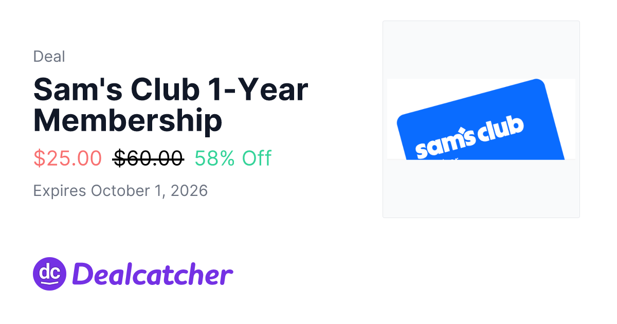 Sam's Club - Sam's Club 1-Year Membership $25.00