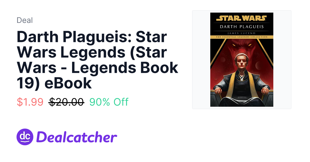 Amazon - Darth Plagueis: Star Wars Legends (Star Wars - Legends Book 19) eBook $1.99