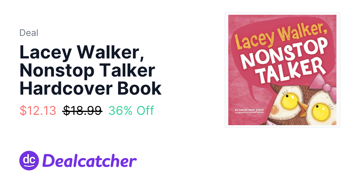 Amazon - Lacey Walker, Nonstop Talker Hardcover Book $12.13