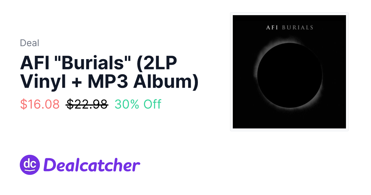 Amazon - AFI "Burials" (2LP Vinyl + MP3 Album) $16.08