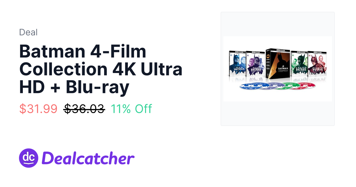 Amazon - Batman 4-Film Collection 4K Ultra HD + Blu-ray $31.99