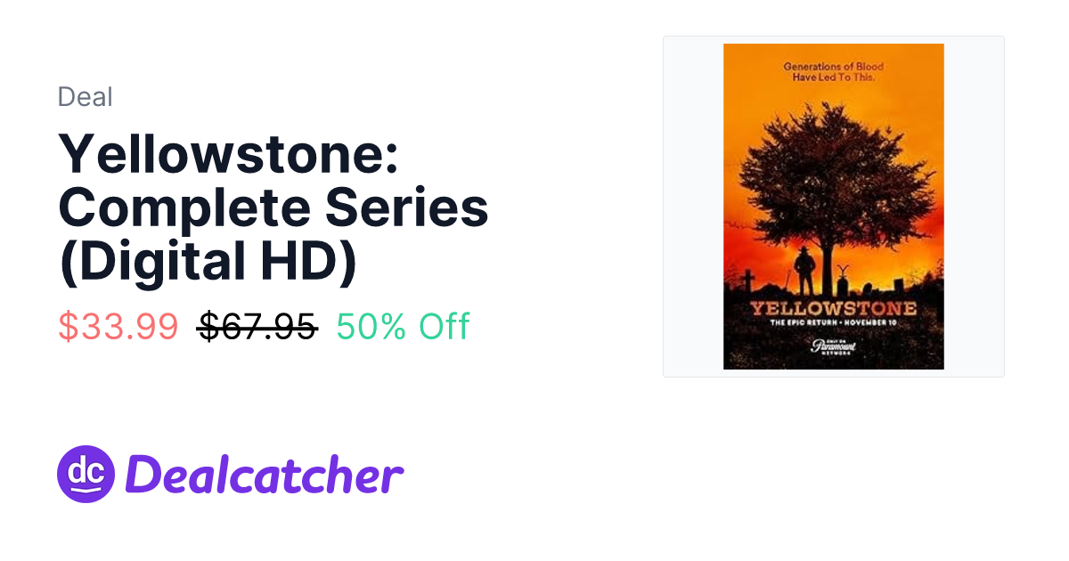 Amazon - Yellowstone: Complete Series (Digital HD) $33.99