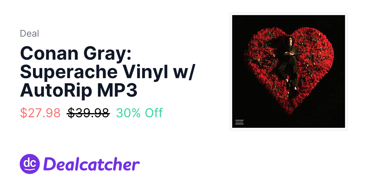 Amazon - Conan Gray: Superache Vinyl w/ AutoRip MP3 $27.98