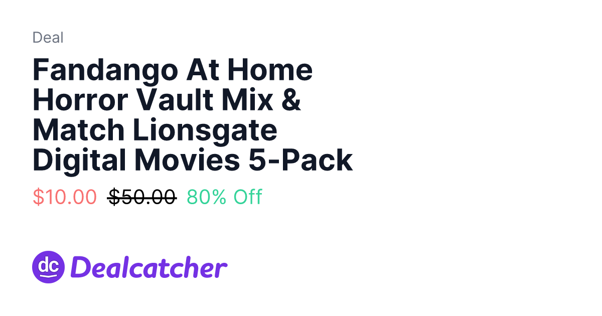 Fandango - Fandango At Home Horror Vault Mix & Match Lionsgate Digital Movies 5-Pack $10.00