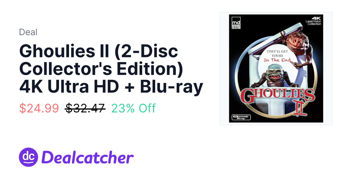 Amazon - Ghoulies II (2-Disc Collector's Edition) 4K Ultra HD + Blu-ray $24.99