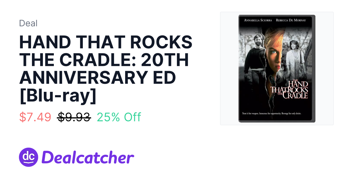 Amazon - HAND THAT ROCKS THE CRADLE: 20TH ANNIVERSARY ED [Blu-ray] $7.49