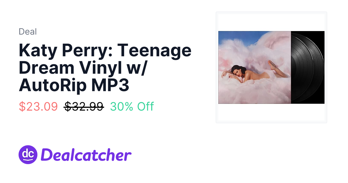 Amazon - Katy Perry: Teenage Dream Vinyl w/ AutoRip MP3 $23.09