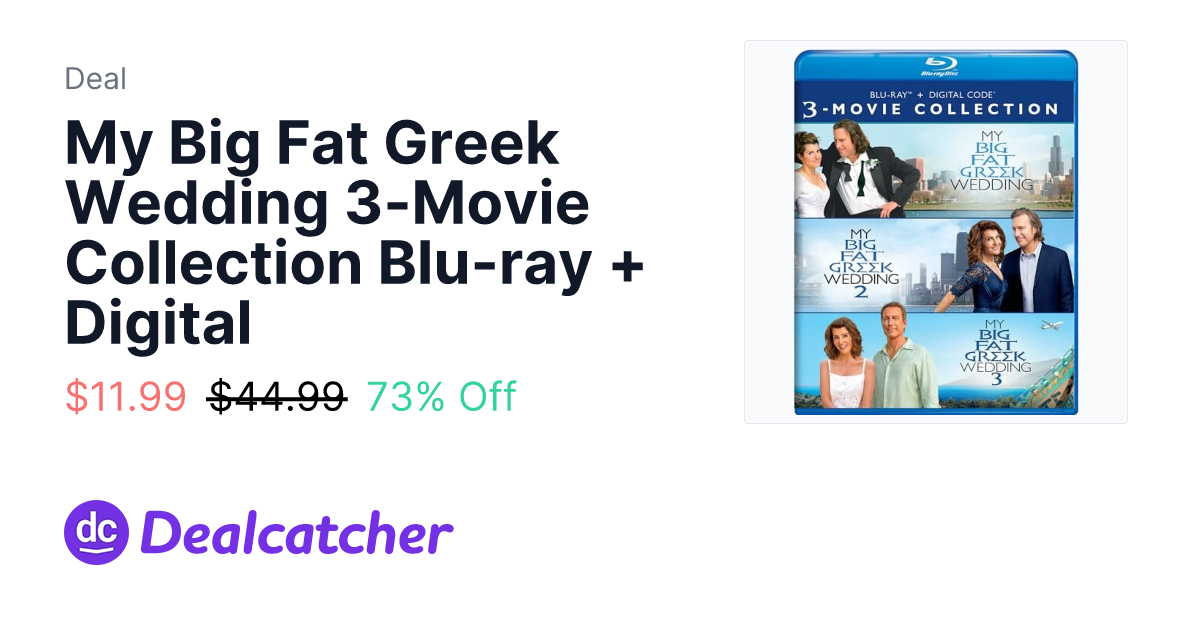 Amazon - My Big Fat Greek Wedding 3-Movie Collection Blu-ray + Digital $11.99