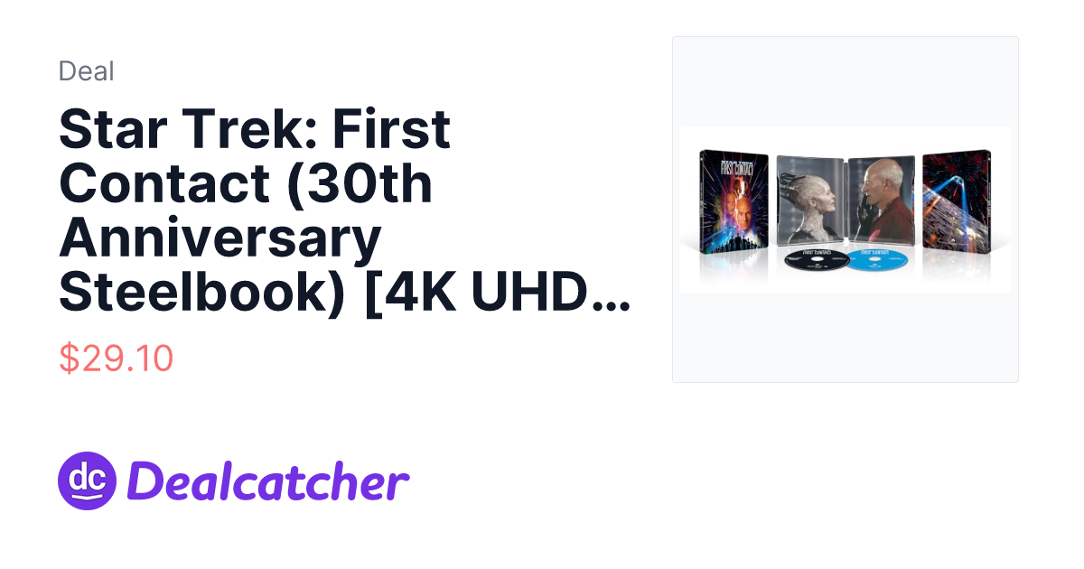 Amazon - Star Trek: First Contact (30th Anniversary Steelbook) [4K UHD + Blu-Ray] $29.10