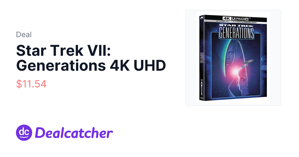 Amazon - Star Trek VII: Generations 4K UHD $11.54