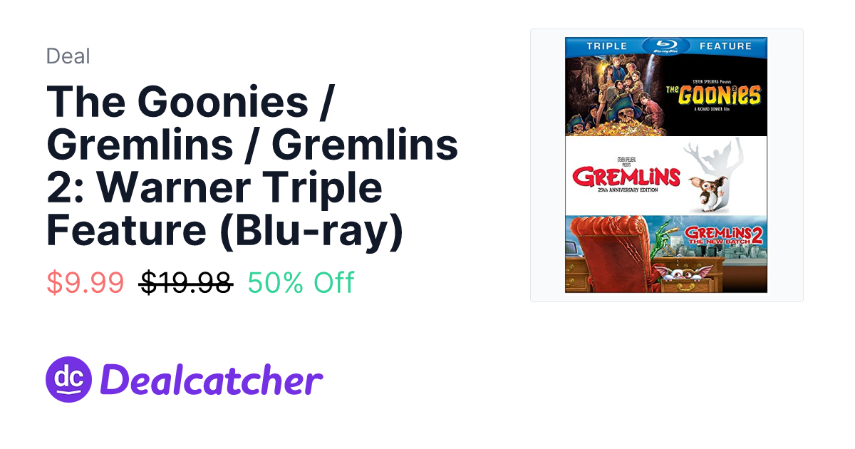 Amazon - The Goonies / Gremlins / Gremlins 2: Warner Triple Feature (Blu-ray) $9.99