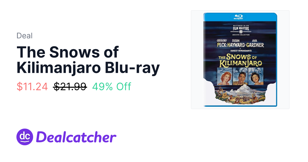 Amazon - The Snows of Kilimanjaro Blu-ray $11.24