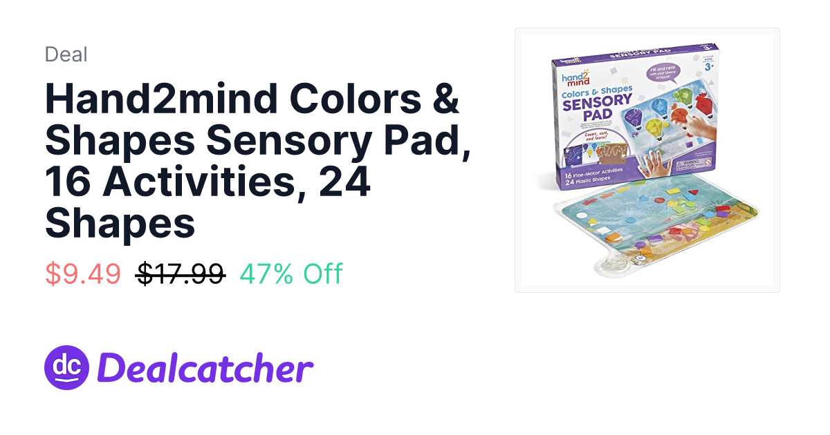 Amazon - Hand2mind Colors & Shapes Sensory Pad, 16 Activities, 24 Shapes $9.49