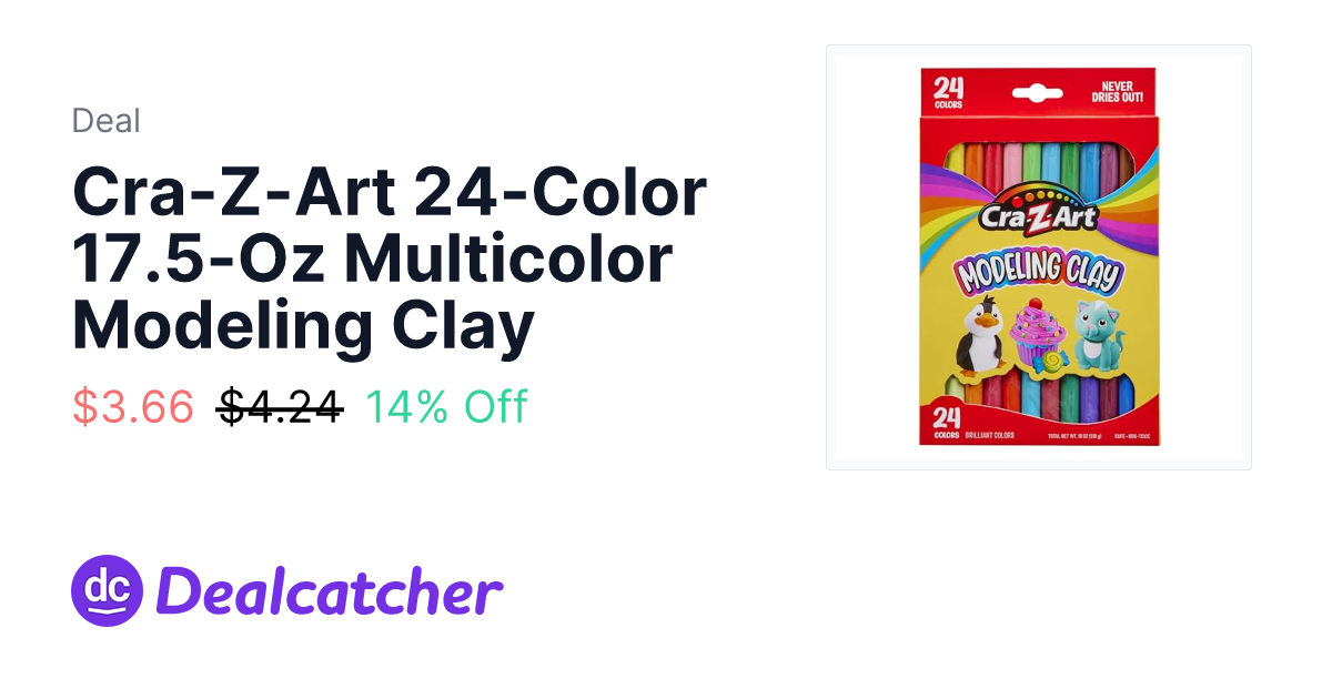 Amazon - Cra-Z-Art 24-Color 17.5-Oz Multicolor Modeling Clay $3.66