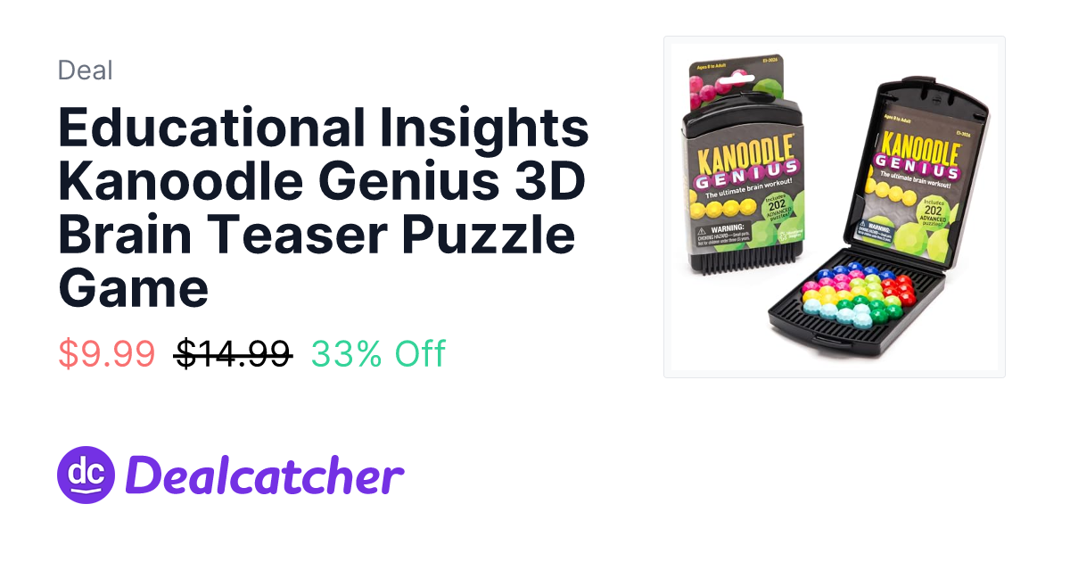 Amazon - Educational Insights Kanoodle Genius 3D Brain Teaser Puzzle Game $9.99