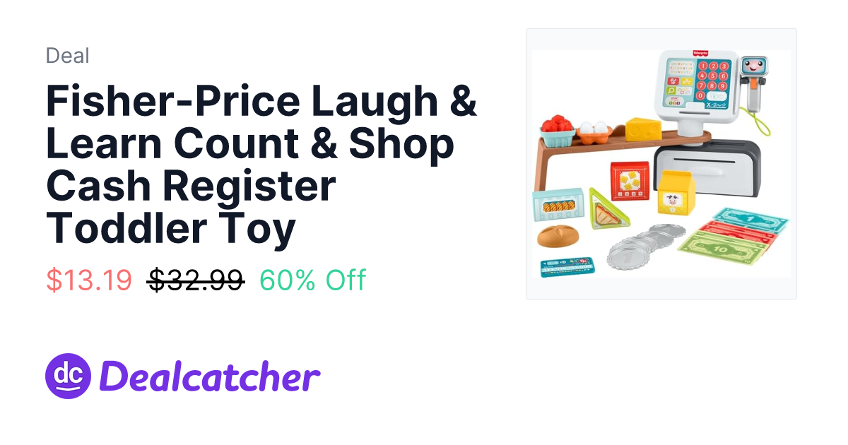 Amazon - Fisher-Price Laugh & Learn Count & Shop Cash Register Toddler Toy $13.19