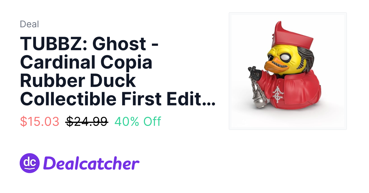 Amazon - TUBBZ: Ghost - Cardinal Copia Rubber Duck Collectible First Edition 3.5" $15.03