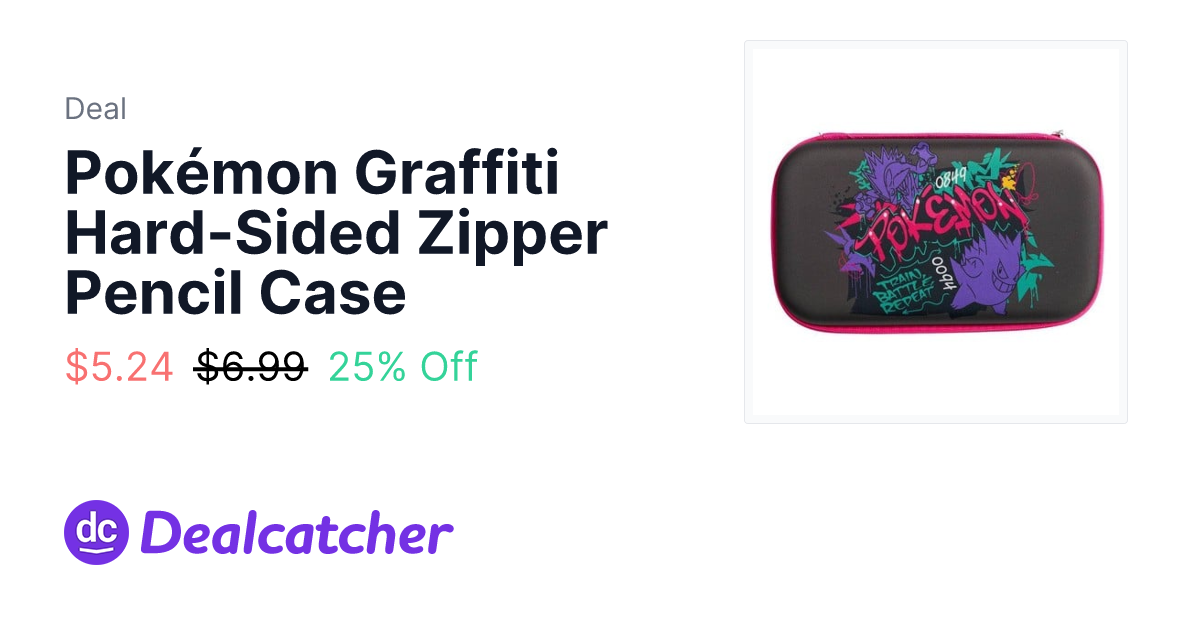 Target - Pokémon Graffiti Hard-Sided Zipper Pencil Case $5.24