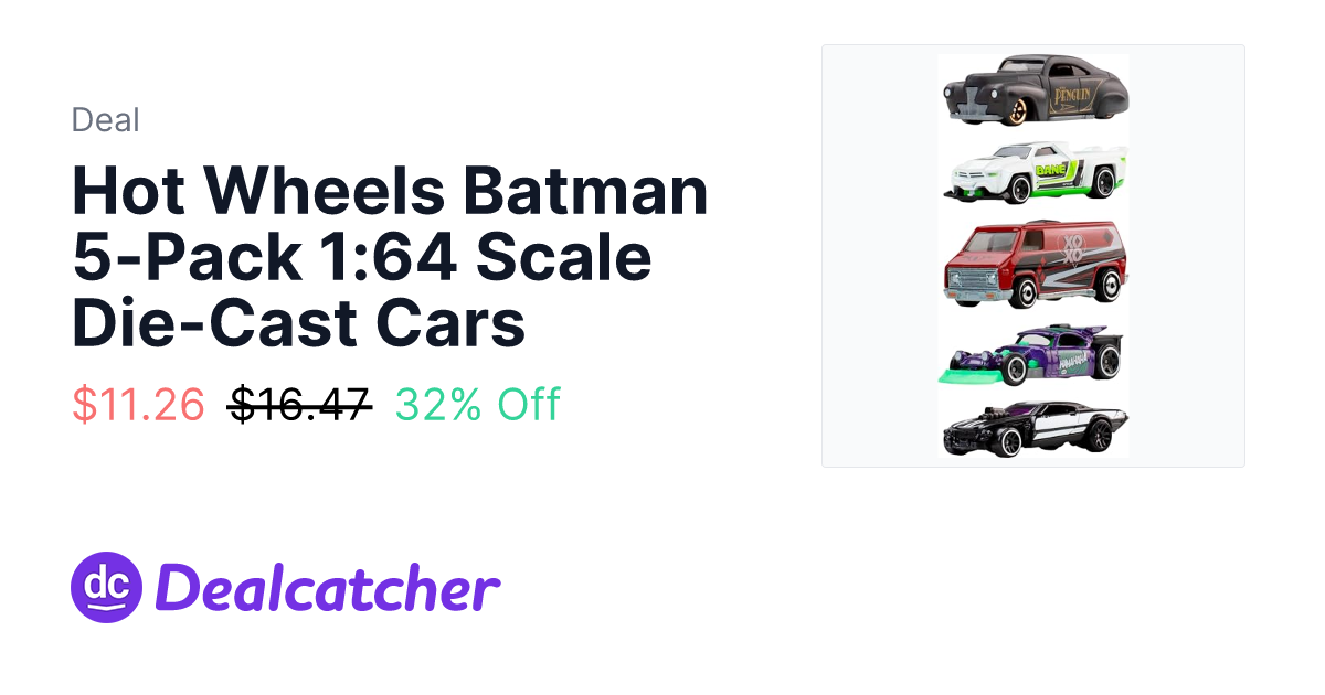 Amazon - Hot Wheels Batman 5-Pack 1:64 Scale Die-Cast Cars $11.85