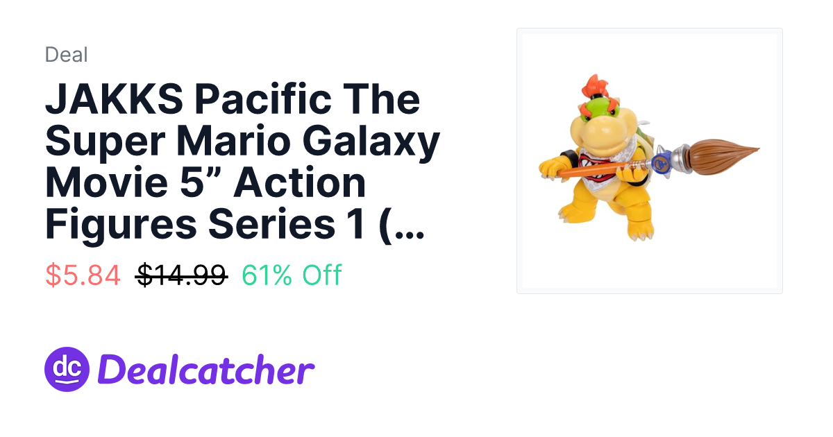 Amazon - JAKKS Pacific The Super Mario Galaxy Movie 5” Action Figures Series 1 (Bowser Jr. with Paint Brush Accessory) $5.84