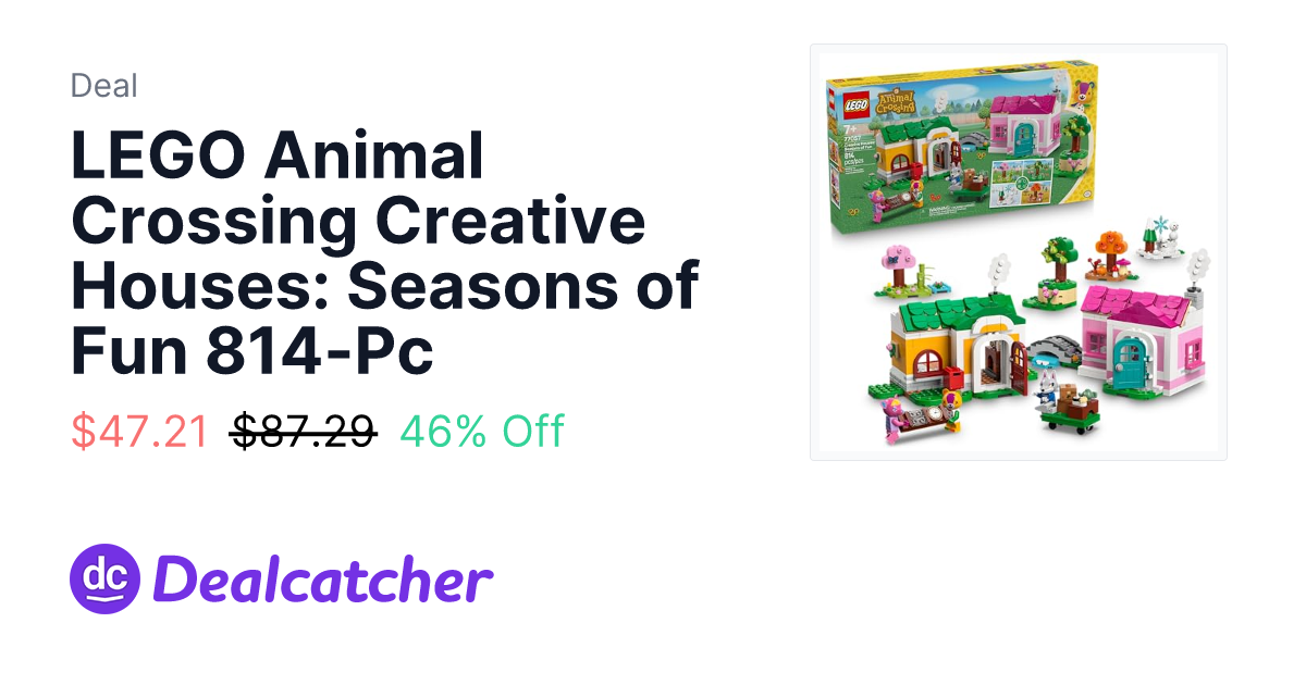 Amazon - LEGO Animal Crossing Creative Houses: Seasons of Fun 814-Pc $47.21