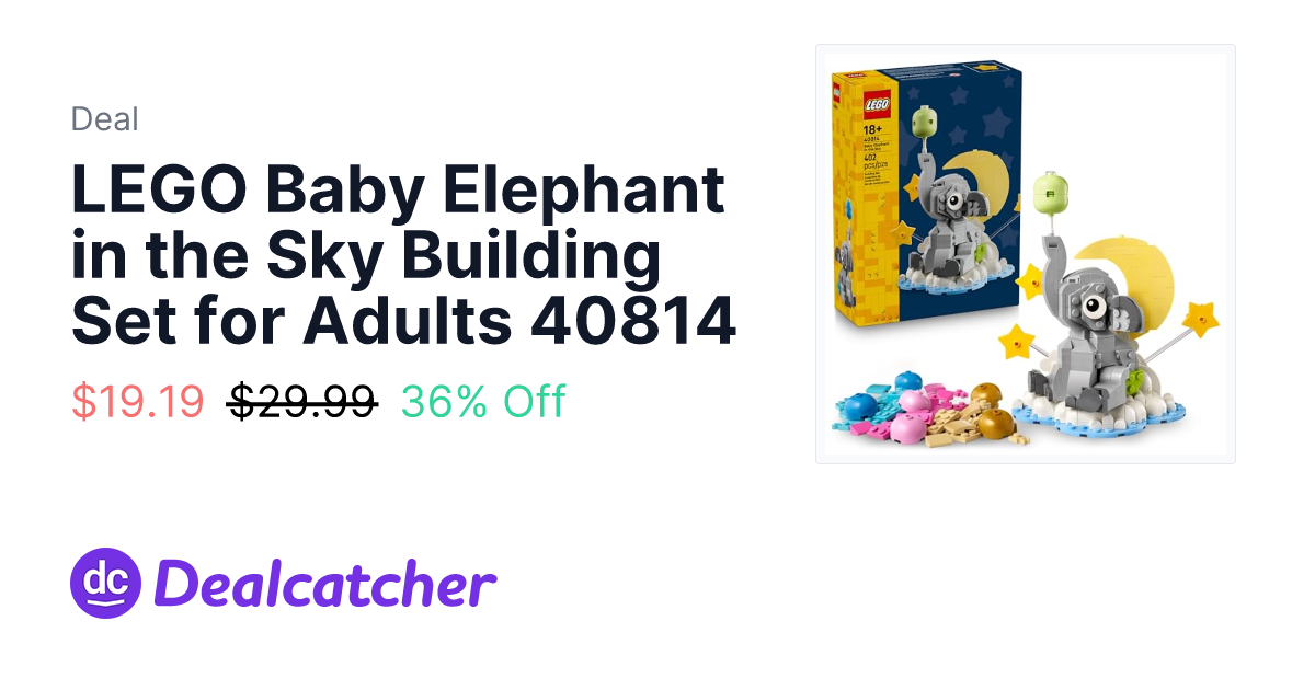 Amazon - LEGO Baby Elephant in the Sky Building Set for Adults 40814 $19.19