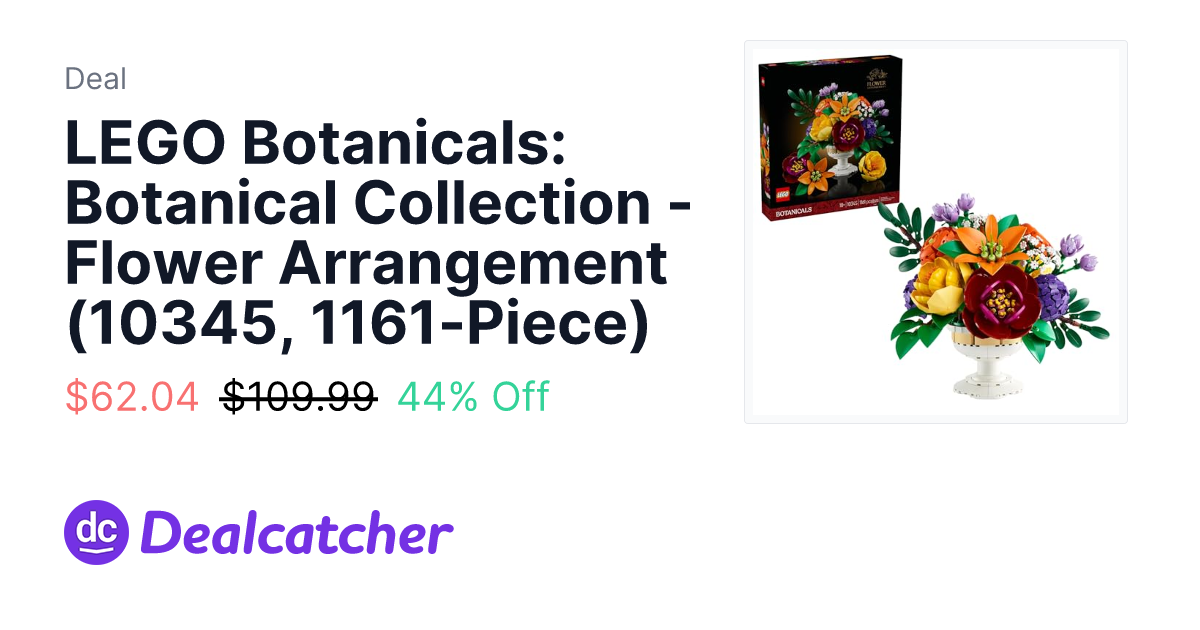 Amazon - LEGO Botanicals: Botanical Collection - Flower Arrangement (10345, 1161-Piece) $62.04