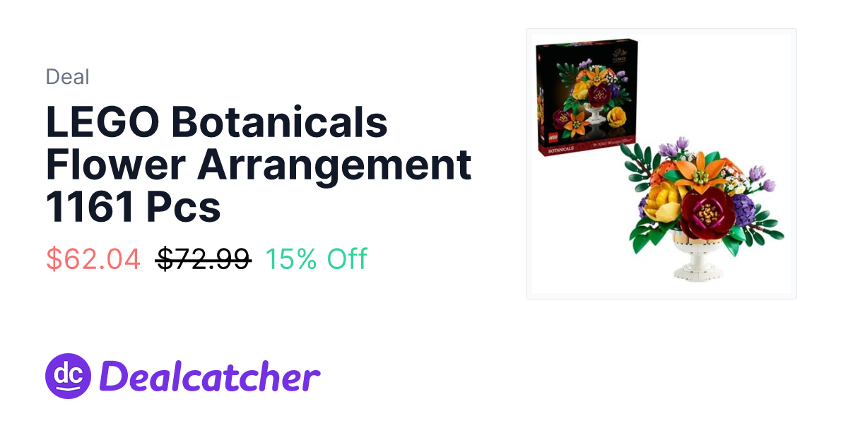 Target - LEGO Botanicals Flower Arrangement 1161 Pcs $62.04