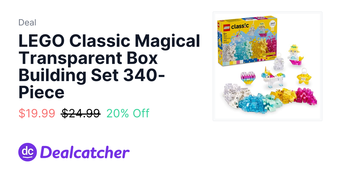 Amazon - LEGO Classic Magical Transparent Box Building Set 340-Piece $19.99