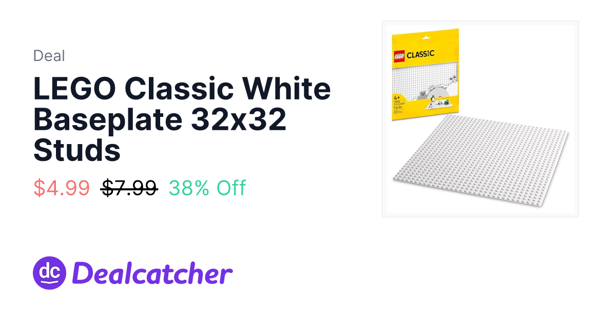 Amazon - LEGO Classic White Baseplate 32x32 Studs $4.99