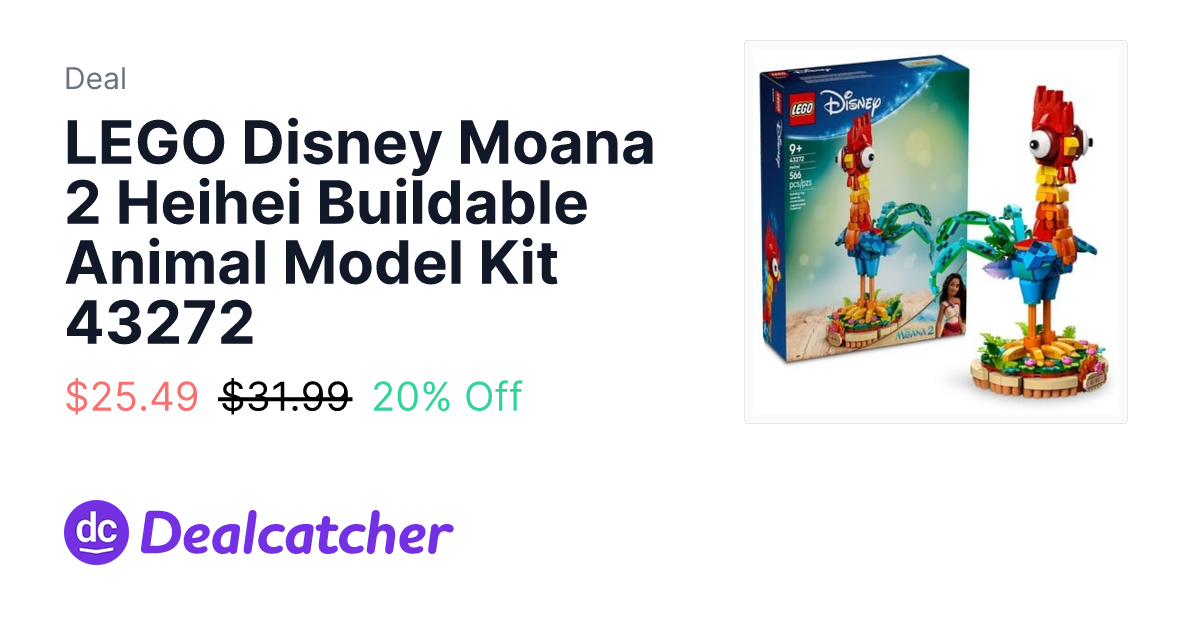 Target - LEGO Disney Moana 2 Heihei Buildable Animal Model Kit 43272 $25.49