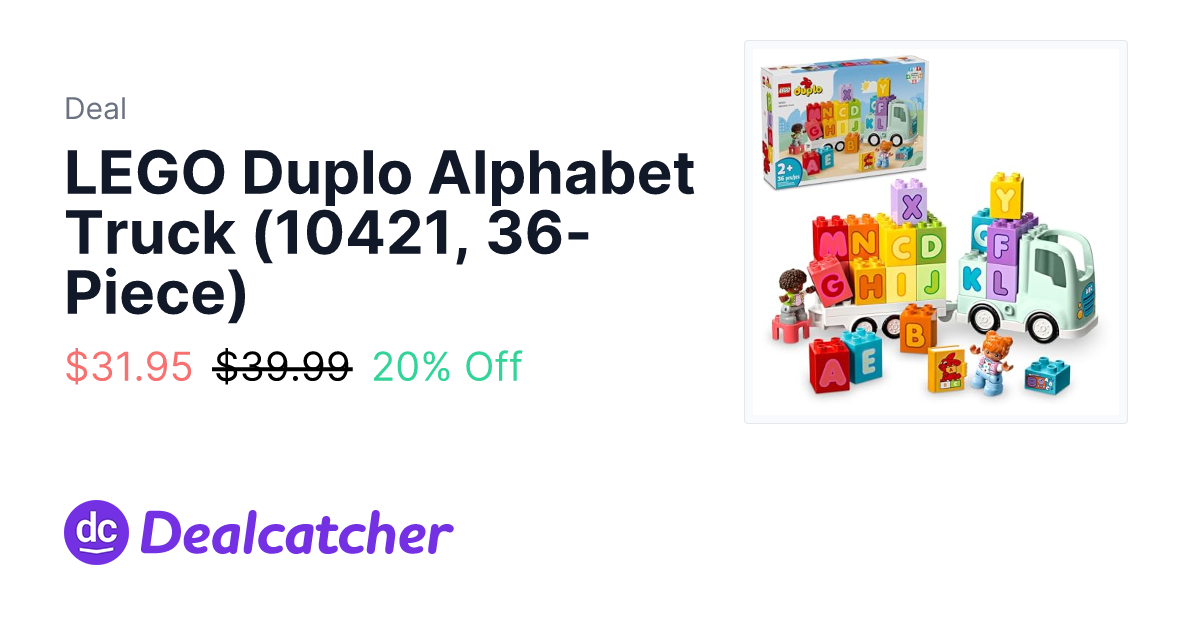 Amazon - LEGO Duplo Alphabet Truck (10421, 36-Piece) $31.95