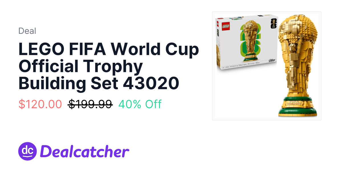 Walmart - LEGO FIFA World Cup Official Trophy Building Set 43020 $120.00