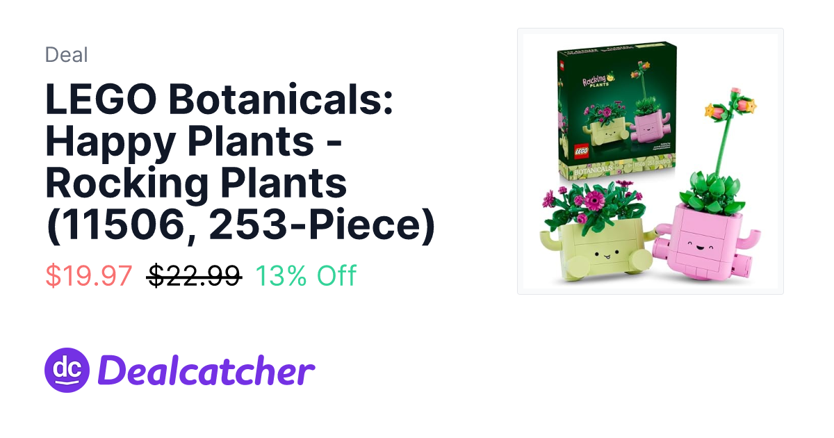 Amazon - LEGO Botanicals: Happy Plants - Rocking Plants (11506, 253-Piece) $19.97