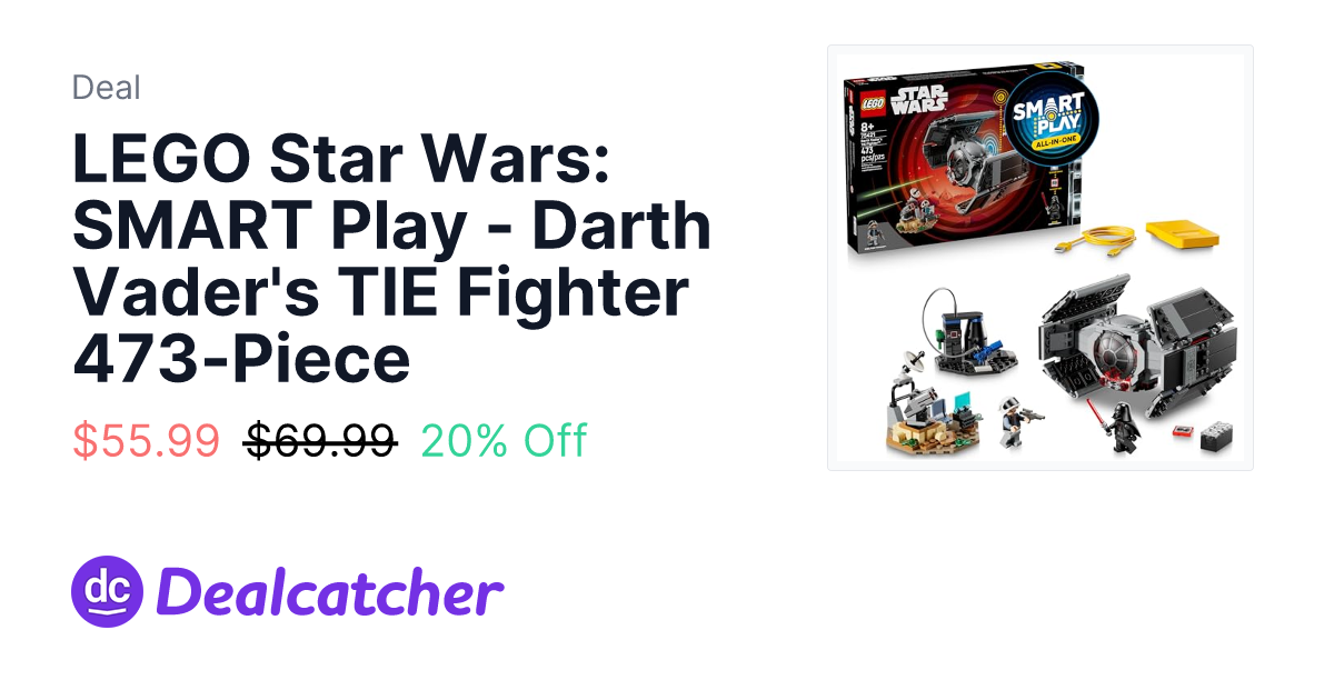 Amazon - LEGO Star Wars: SMART Play - Darth Vader's TIE Fighter 473-Piece $55.99