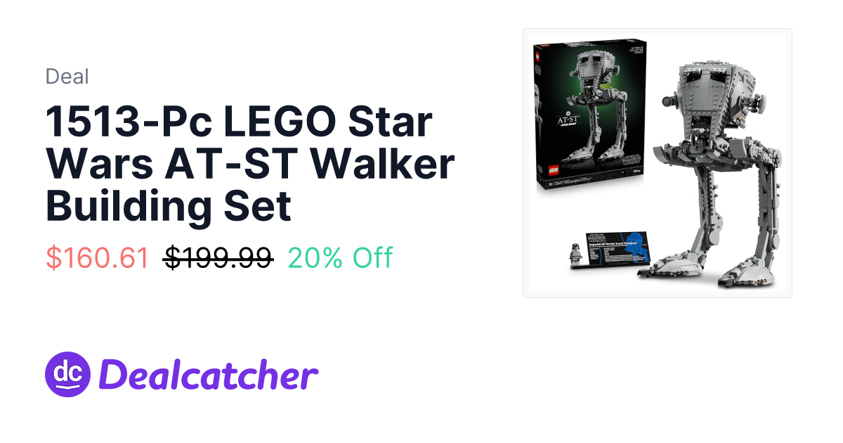 Amazon - 1513-Pc LEGO Star Wars AT-ST Walker Building Set $160.61
