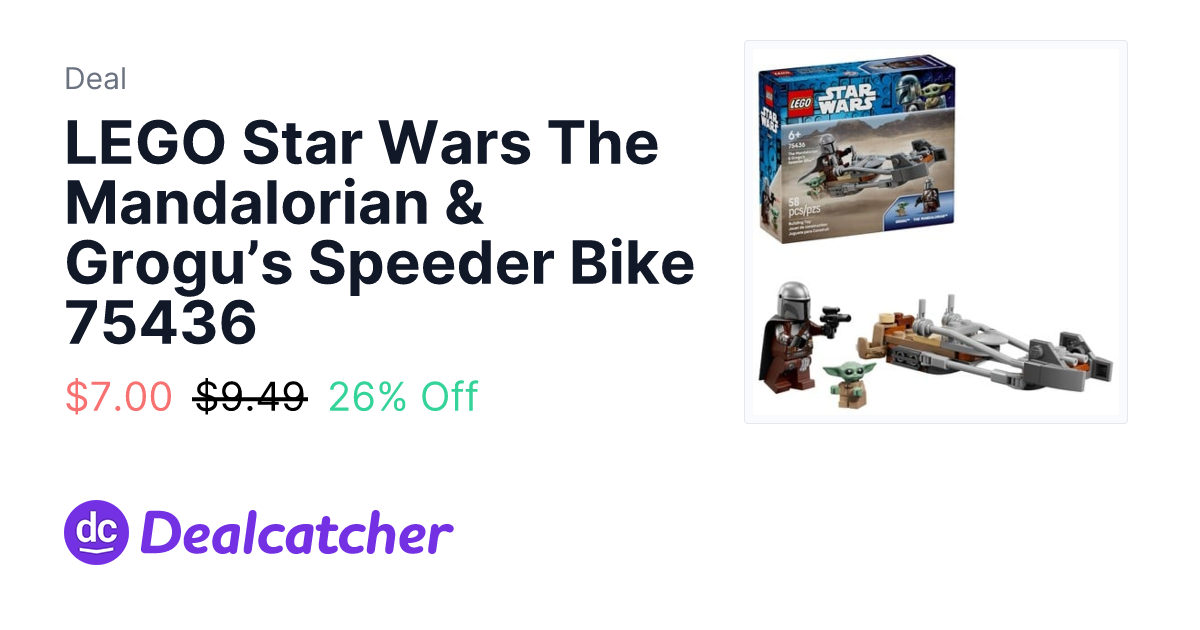 Target - LEGO Star Wars The Mandalorian & Grogu’s Speeder Bike 75436 $7.00