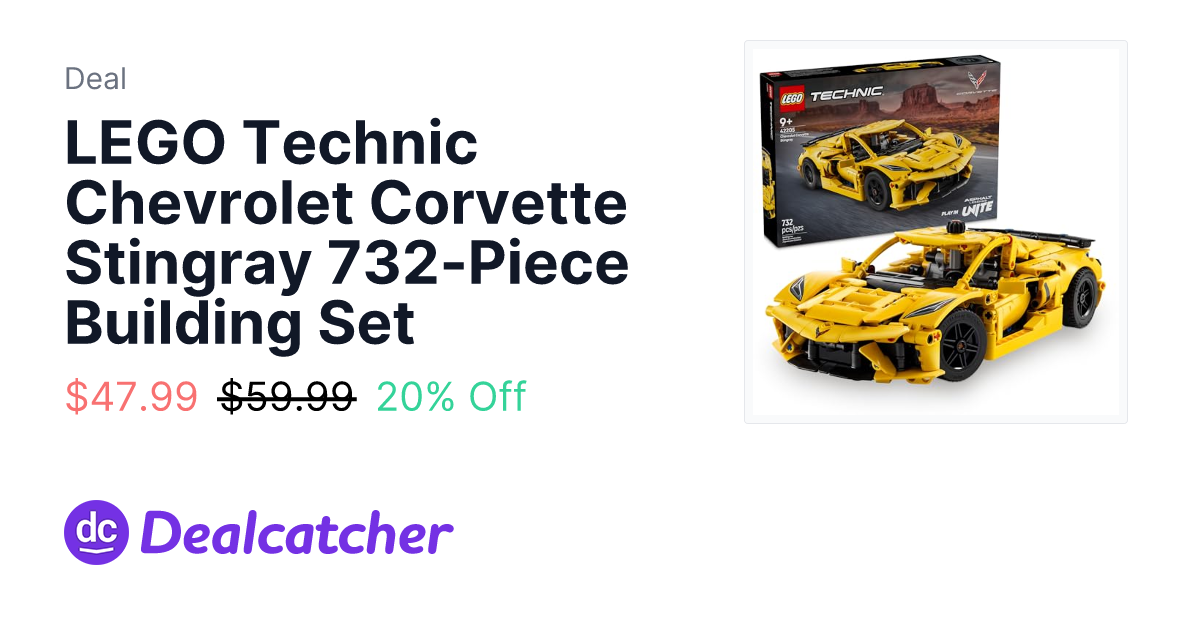 Amazon - LEGO Technic Chevrolet Corvette Stingray 732-Piece Building Set $47.99
