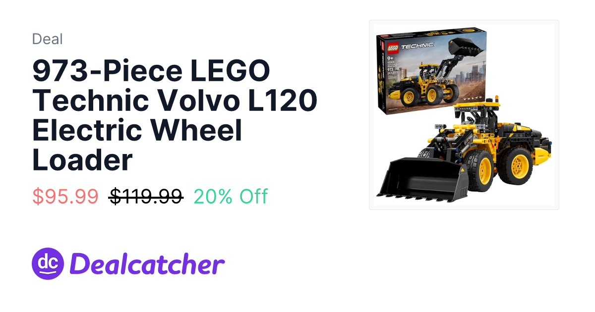 Amazon - 973-Piece LEGO Technic Volvo L120 Electric Wheel Loader $97.00