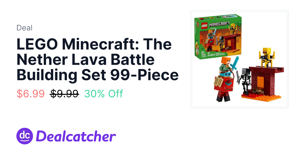 Amazon - LEGO Minecraft: The Nether Lava Battle Building Set 99-Piece $6.99