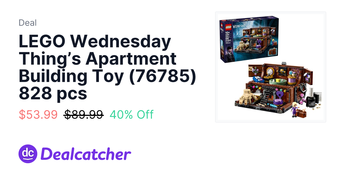 Amazon - LEGO Wednesday Thing’s Apartment Building Toy (76785) 828 pcs $53.99